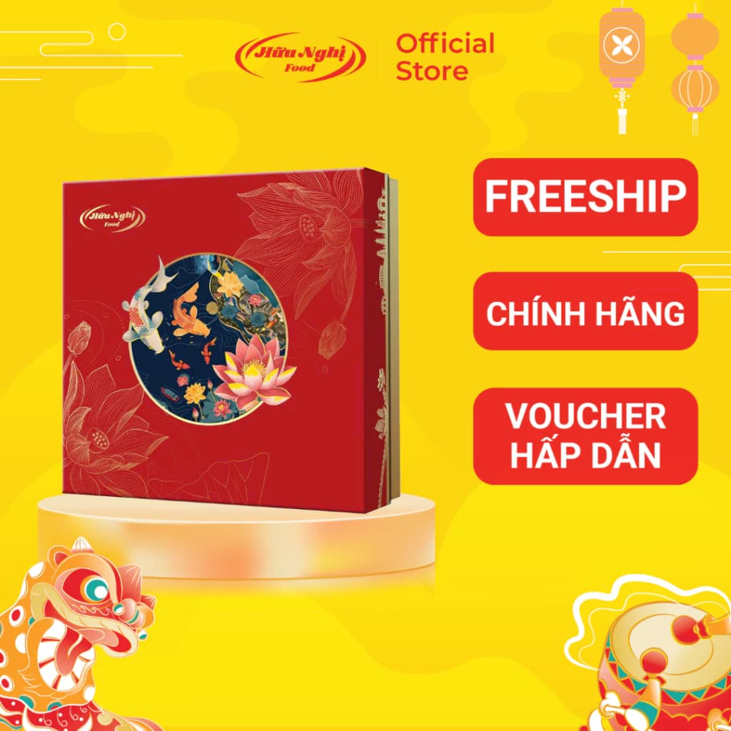(KÈM TÚI) Bánh Trung Thu Hữu Nghị Thanh Nguyệt Tinh Khôi ( 4 bánh nướng 120G)