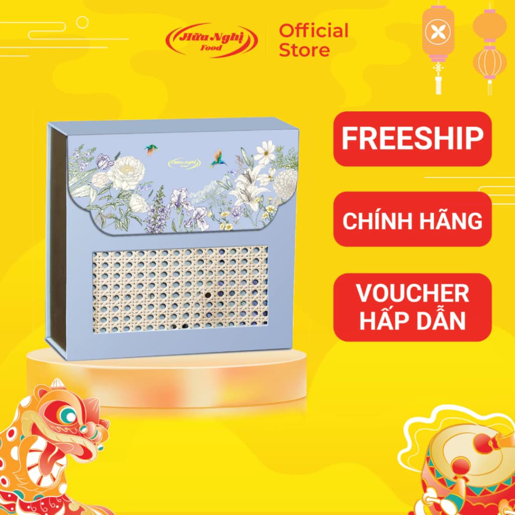 (KÈM TÚI) Bánh Trung Thu Hữu Nghị Thanh Nguyệt Đoàn Viên (4 bánh nướng 120G sugar-free)