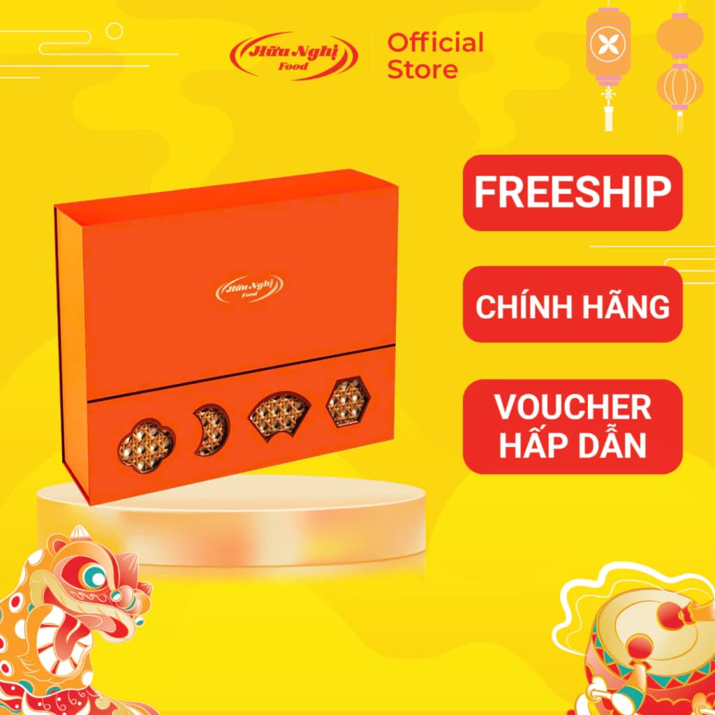 (KÈM TÚI) Bánh Trung Thu Hữu Nghị Thanh Nguyệt Đại Phát (6 bánh nướng 80G)