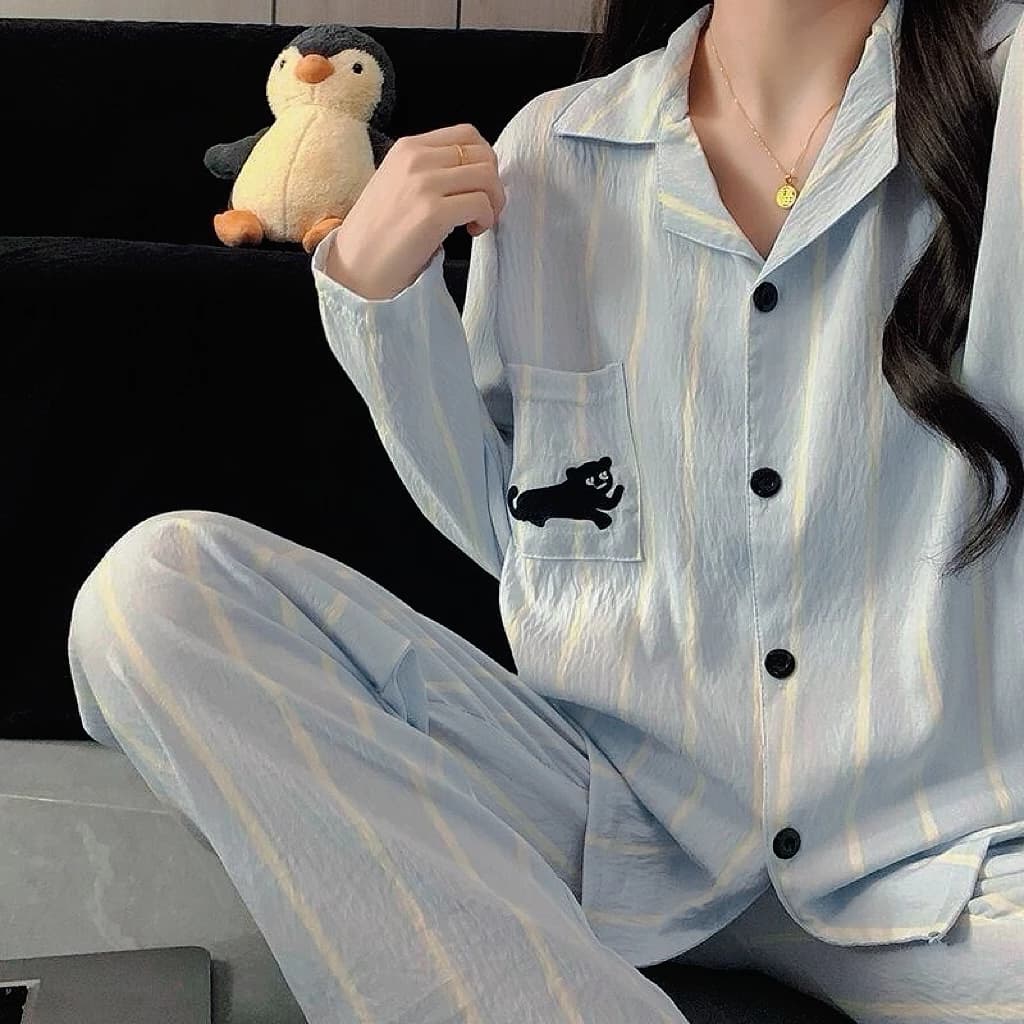 [Sẵn] Bộ ngủ pyjama áo dài quần dài mặc nhà dành cho nữ nhiều hoạ tiết đáng yêu 663