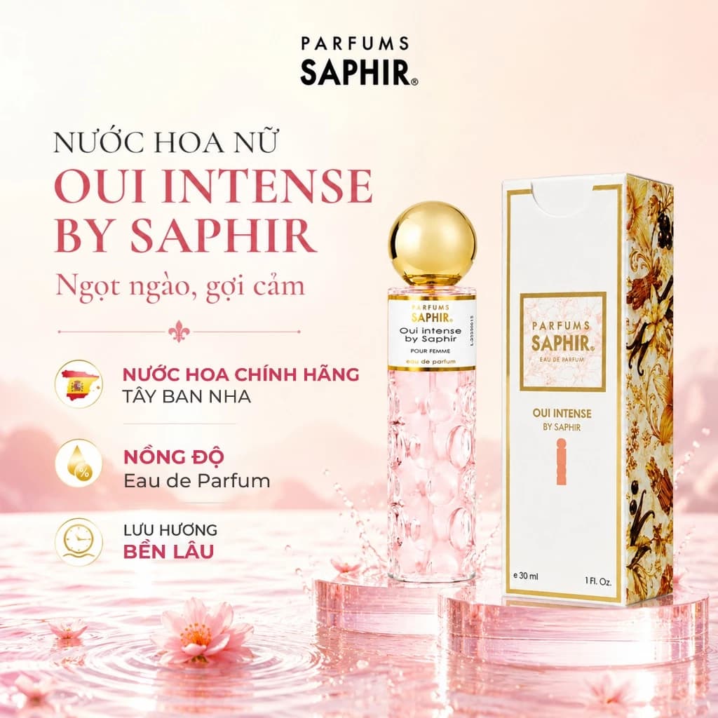 Nước Hoa Nữ Parfums Saphir Oui Intense By Saphir Hương Hoa Quyến Rũ Ngọt Ngào Lưu Hương 30ml/50ml