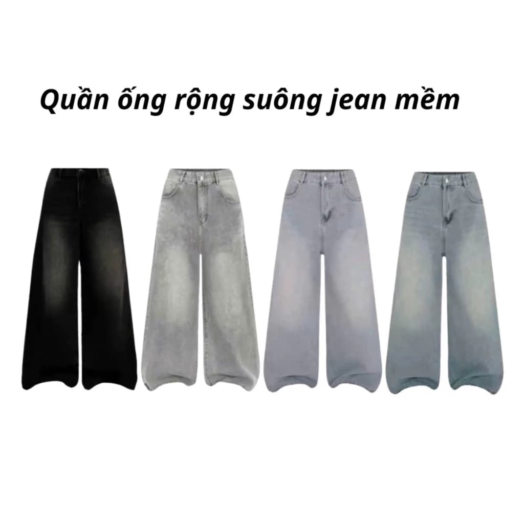 (HÀNG MỚI VÊ ) Quần jean ống rộng nữ, (BIGSIZE) quần bò ống suông from rộng nam nữ phong cách RETRO