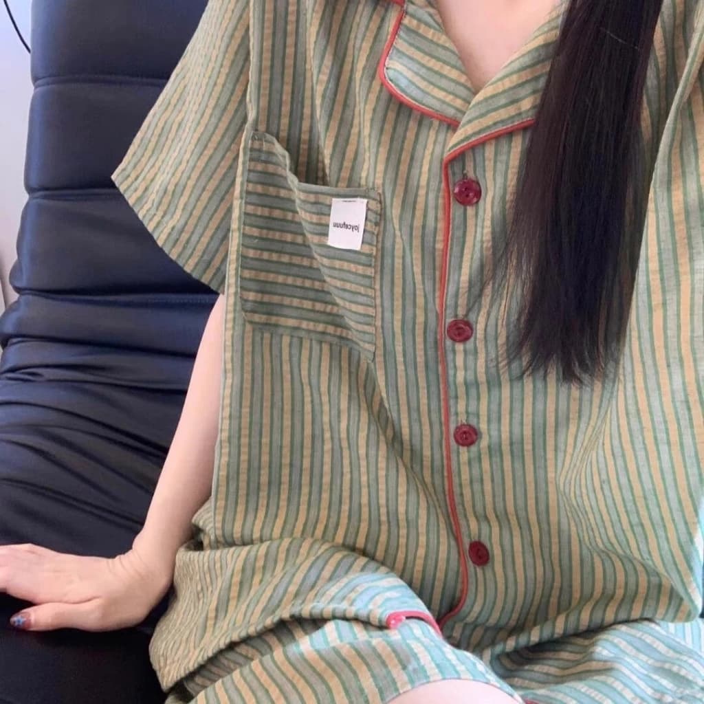 [Sẵn] Bộ ngủ pyjama áo cộc quần cộc dành cho nữ nhiều hoạ tiết dễ thương 667