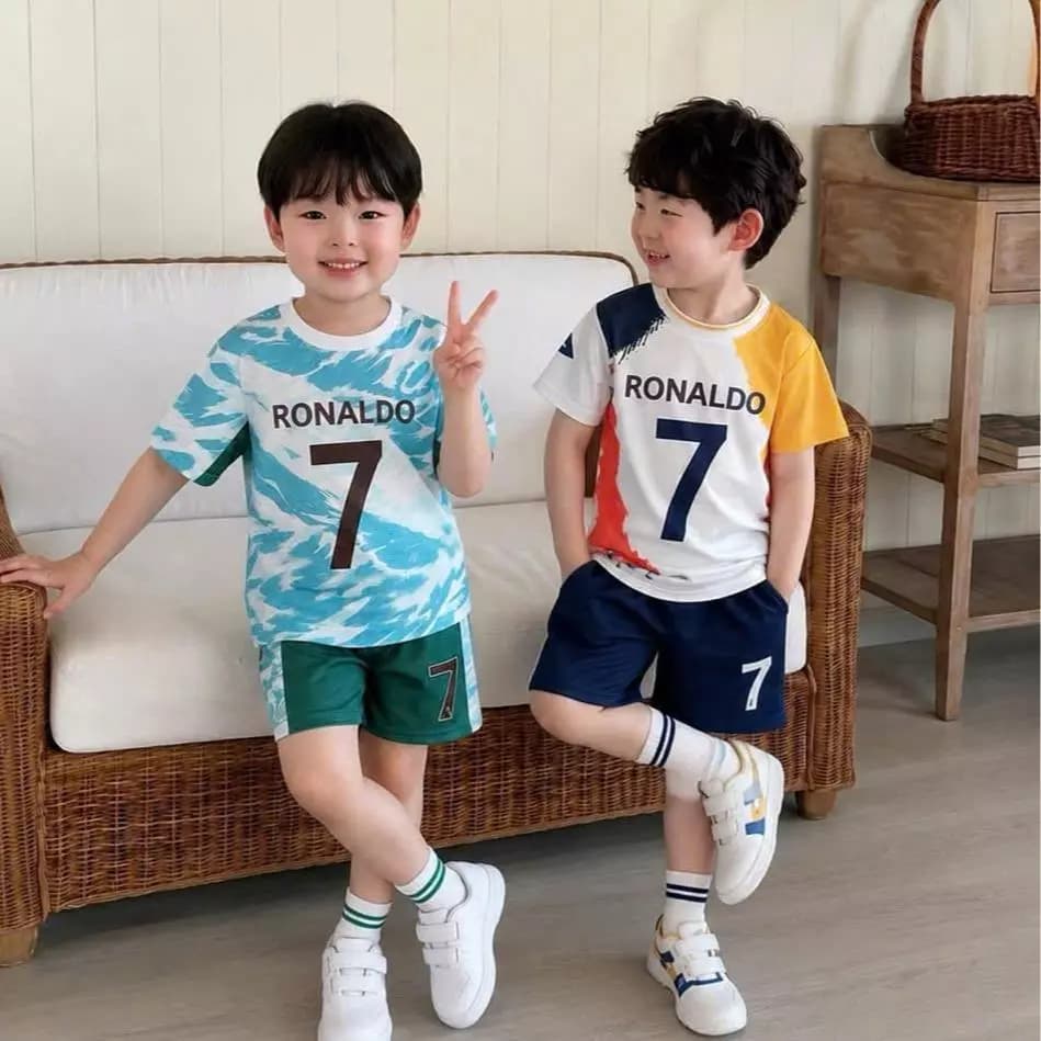Sét Bộ Quần Áo Thể Thao In Số 7 Mùa Hè Dành Cho Bé Trai  9-42kg Chất Liệu Vải Thông Hơi Thoáng Mát (RONADOL)