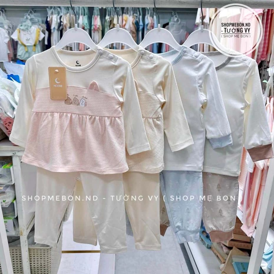 [Moon/ Chính Hãng] Bộ quần áo dài tay Moon chất liệu petit cho bé trai, bé gái