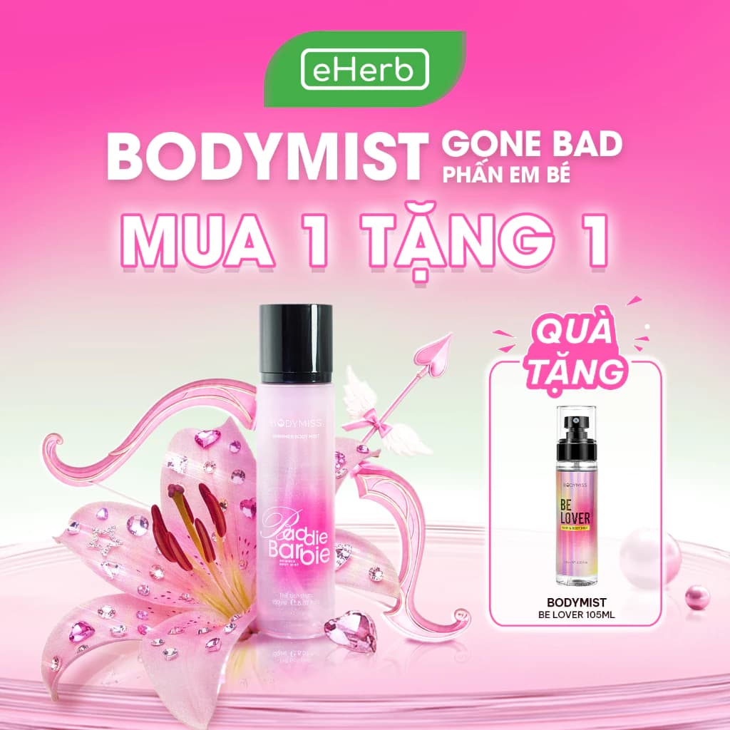 Bodymist Gone Bad Hương Bé "Hư" Phấn Em Bé Cho Nữ Unisex Ngọt Ngào Cá Tính Hẹn Hò Quyến Rũ BODYMISS