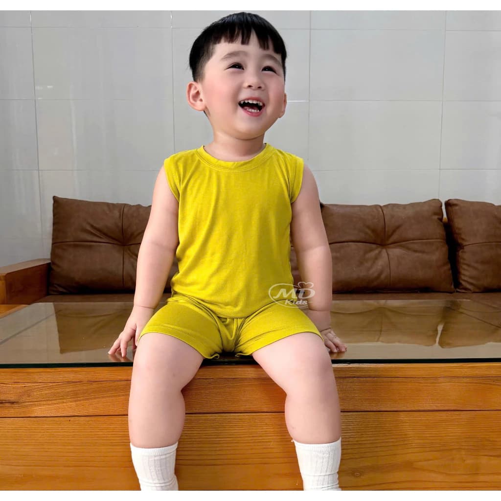 ( 6 MÀU MỚI )Bộ Thun Lạnh 3 Lỗ Trẻ Em Cho Bé Trai Bé Gái Mát Mịn Thấm Hút Tốt Size 5-15kg