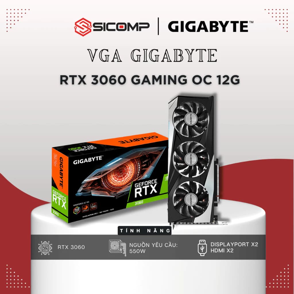 [FULL VAT] VGA GIGABYTE RTX 3060 GAMING OC 12G, BH 36 THÁNG