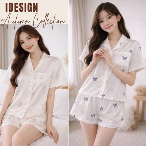 Bộ đồ ngủ nữ lụa xước cao cấp, mềm mát dễ chịu N03