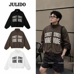 Áo Khoác Gió STREET VIBE JACKET JULIDO chất liệu Polyester form Boxy HALFZIP Menswear
