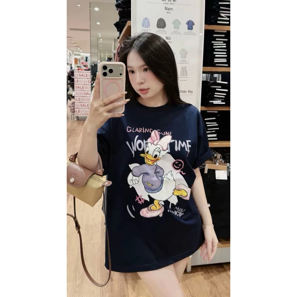 Áo Thun Vịt Hồng 2, Chữ Kiểu Bacsic Dễ Phối Đồ, Vải Đẹp Cotton Dày Dặn, Unisex Nam Nữ Không Xù Lông