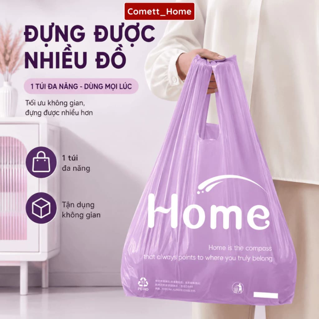 Set 50 Túi Rác Có Quai Xách Hương Hoa Nhài Khử Mùi Chất Liệu PE Siêu Dai, Chống Rò Rỉ, Tiện Lợi Cho Gia Đình