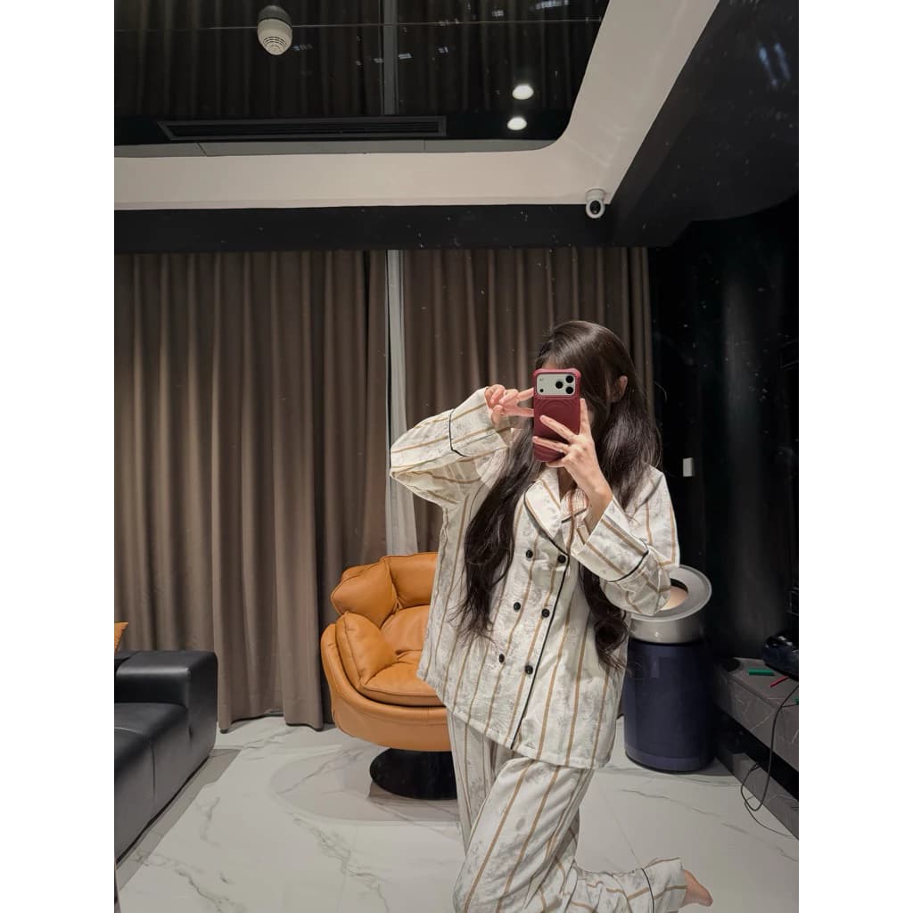 SET bộ ngủ DÀI TAY VEST 6 KHUY LOANG ChunChunHome