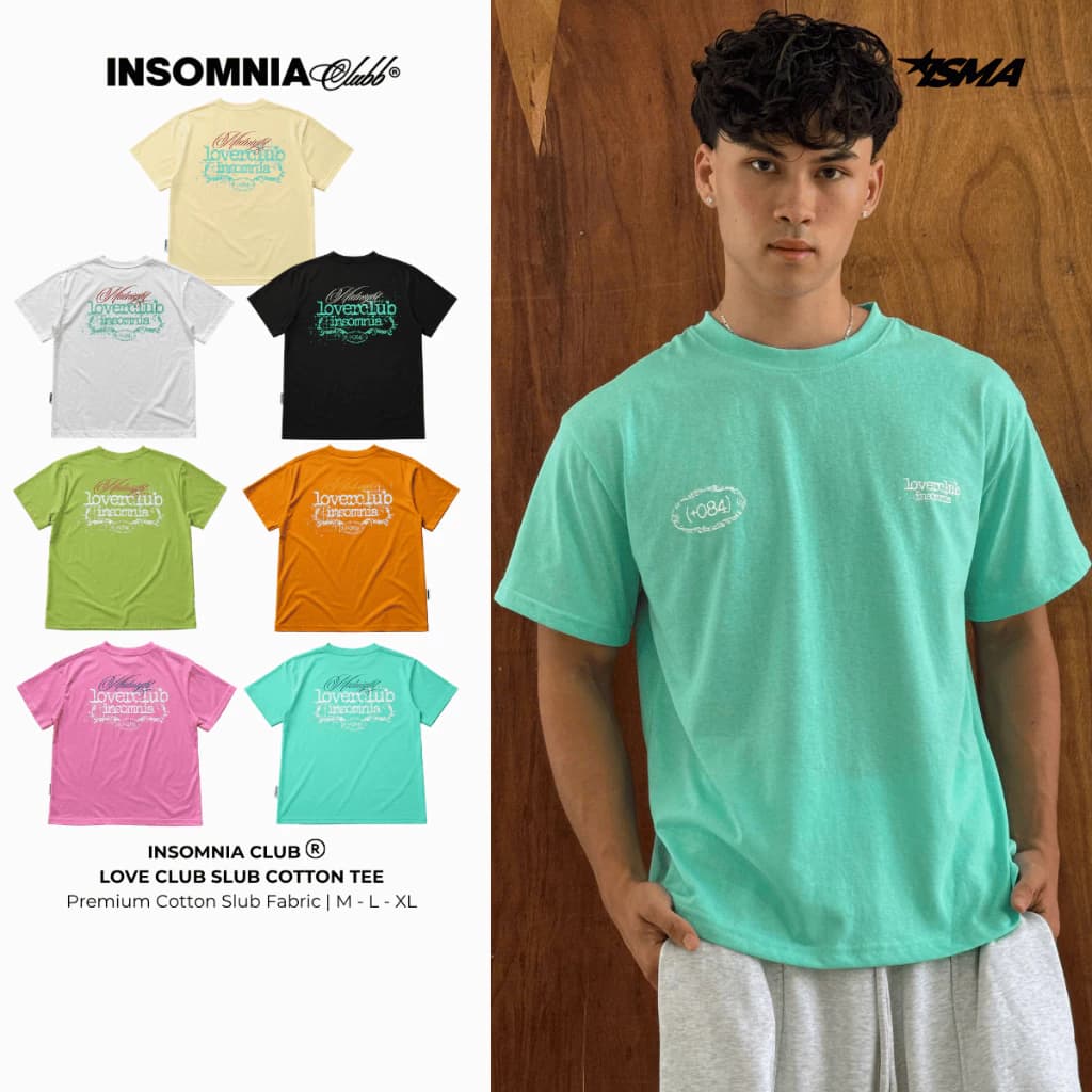 [Cotton Xước] Áo Thun INSOMNIA "Lover Club" Form Regular Vải Premium Cotton Slub in lụa Trame - TS086