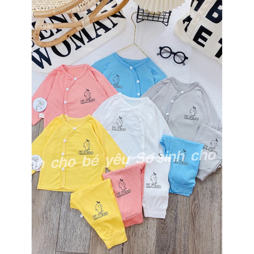 (XẢ HÀNG CHUẨN)(MS42)Bộ dài tay thun lạnh xuân hè cúc chéo quần đáp đũng siêu mềm mát cho bé