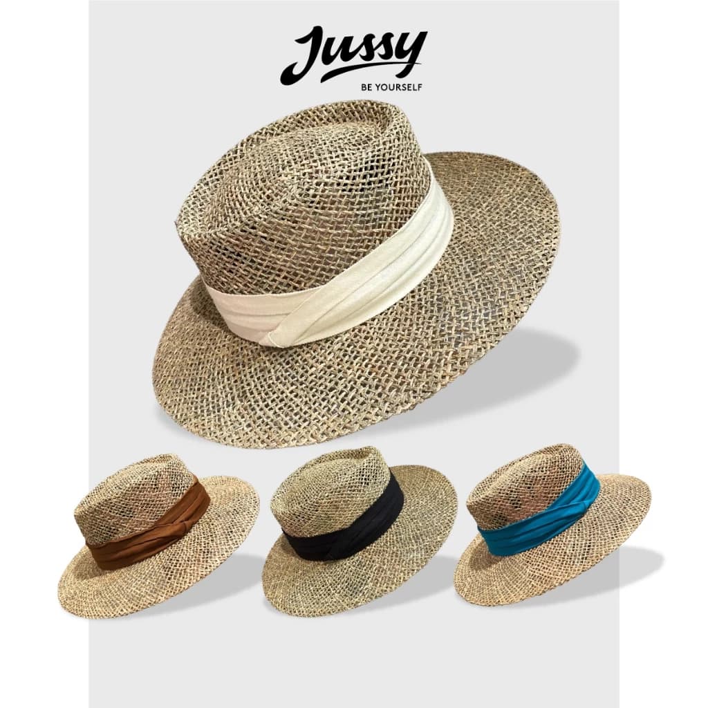 Mũ Cói Gaucho Cao Cấp JCB10 Jussy Official Nón Cói Rơm Đan Lưới Thoáng Khí Vành Rộng Che Nắng Phong Cách Retro Đi Biển