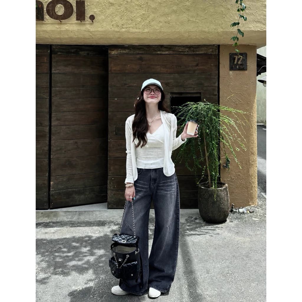 (97cm)Quần Jean Nữ  Suông Rông , quần jeans bò nữ .jean  ko giãn - Shop Nhí (1042)