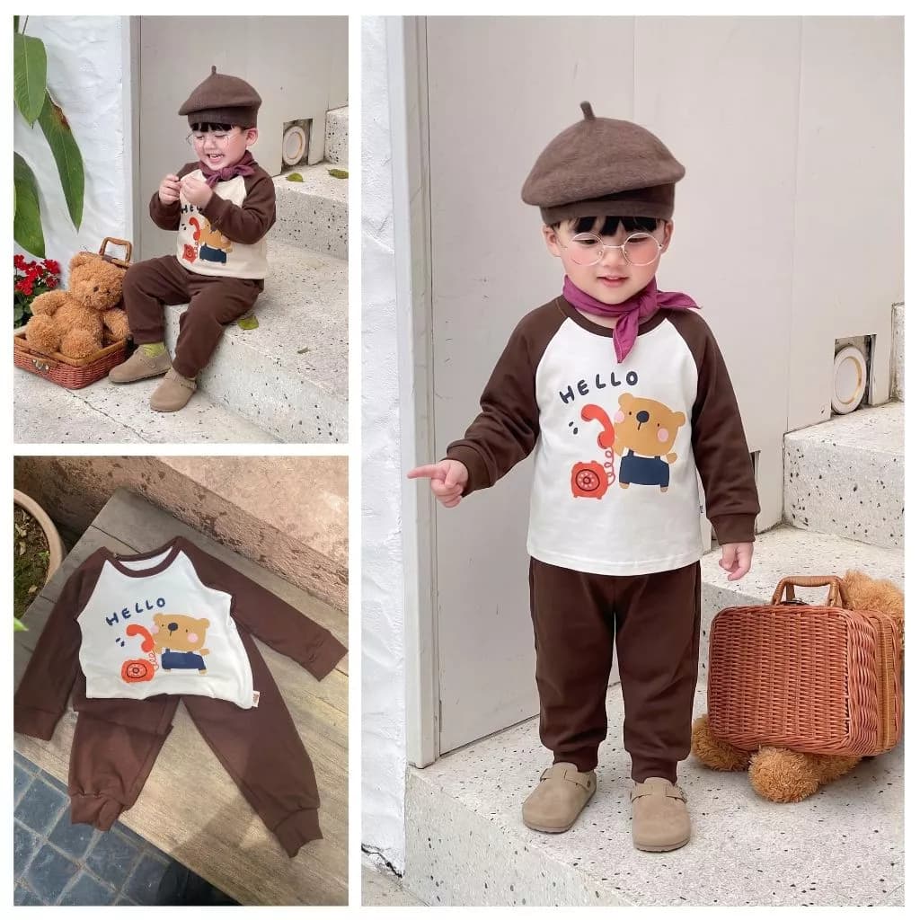 Bộ thu đông bé trai, Đồ bộ dài tay bé trai chất cotton cao cấp dày mịn in hình dễ thương [9-24kg]