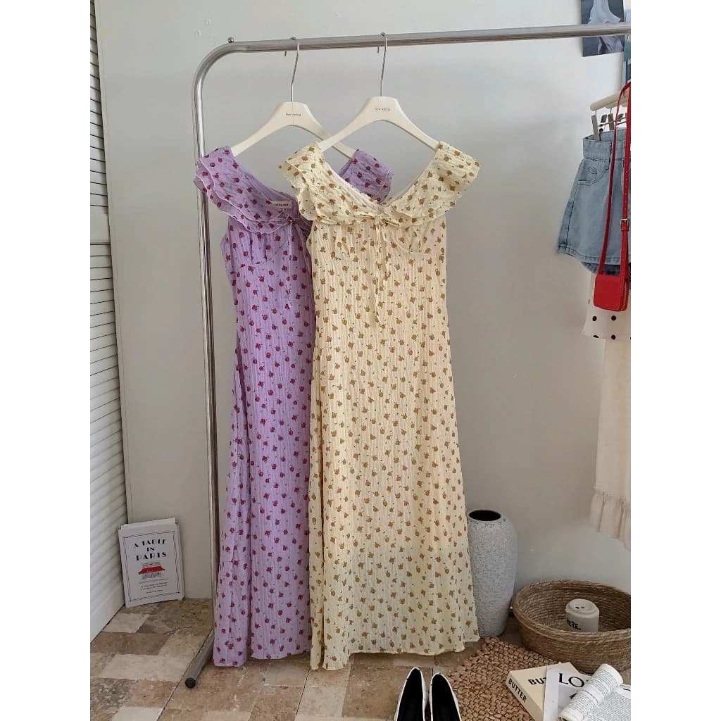 Váy hoa nhí  XIXEOSHOP cánh tiên dáng dài hàn quốc - V58