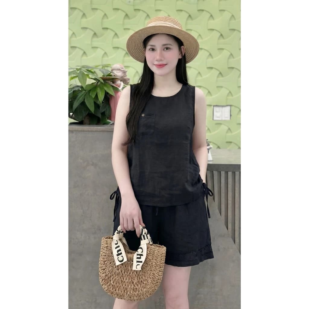 Bộ đũi sát nách, bộ đũi rút eo, chất liệu mềm mịn mát trẻ trung năng động C1