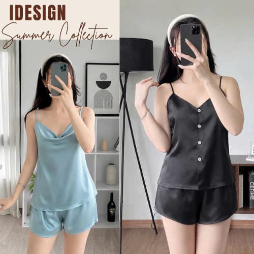 Đồ ngủ sexy mặc nhà, bộ lụa hai dây cao cấp N50-51