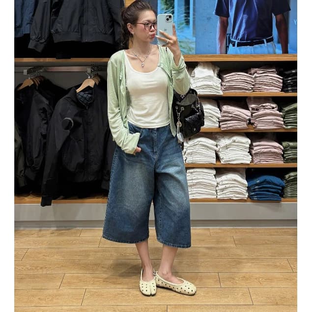 (ẢNH OLDSCHOOL) Quần jeans lửng dáng ngố 72cm Q8783 Puro Jeans