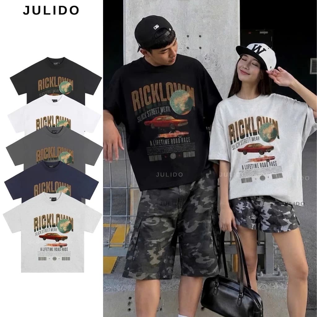 Áo Thun Unisex Nam Nữ JULIDO,chất liệu cotton họa tiết in lụa không bong tróc