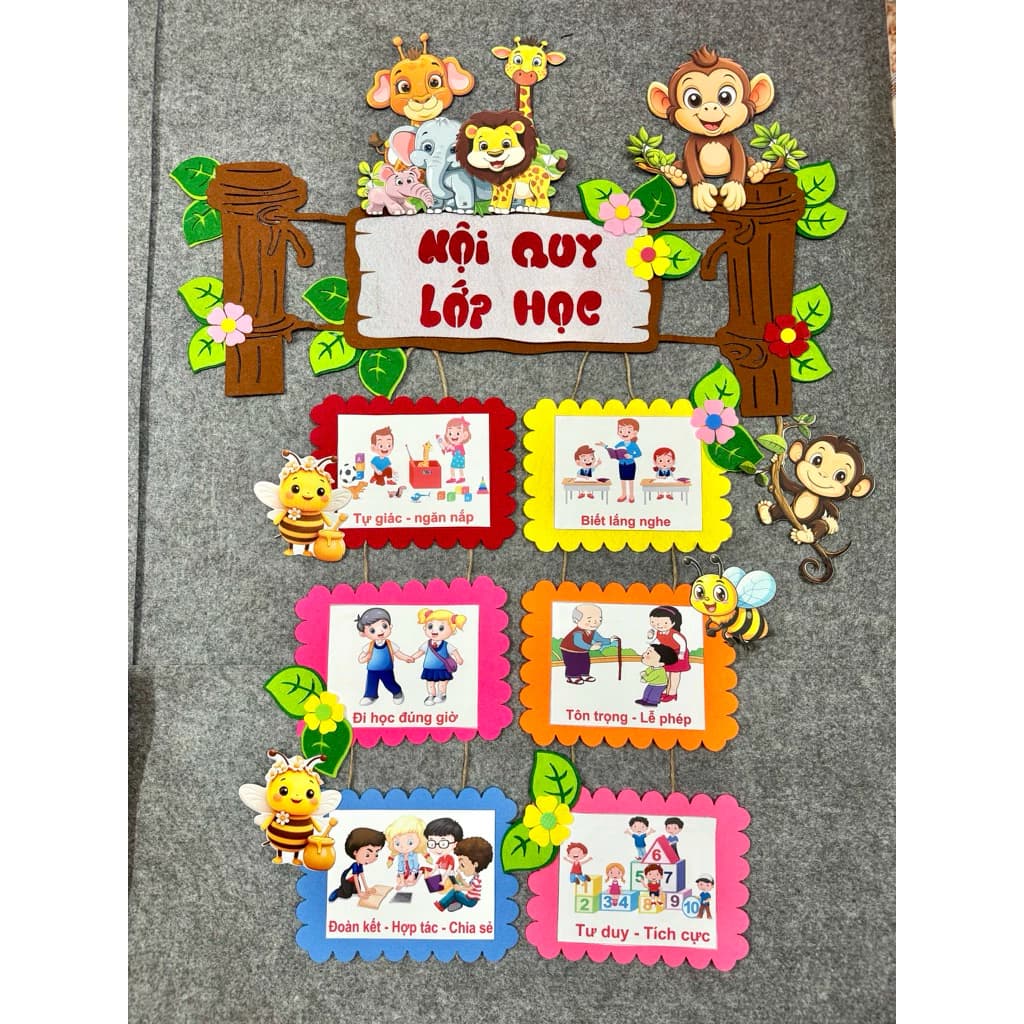 Nội quy lớp học, trang trí mầm non nội quy lớp học steam