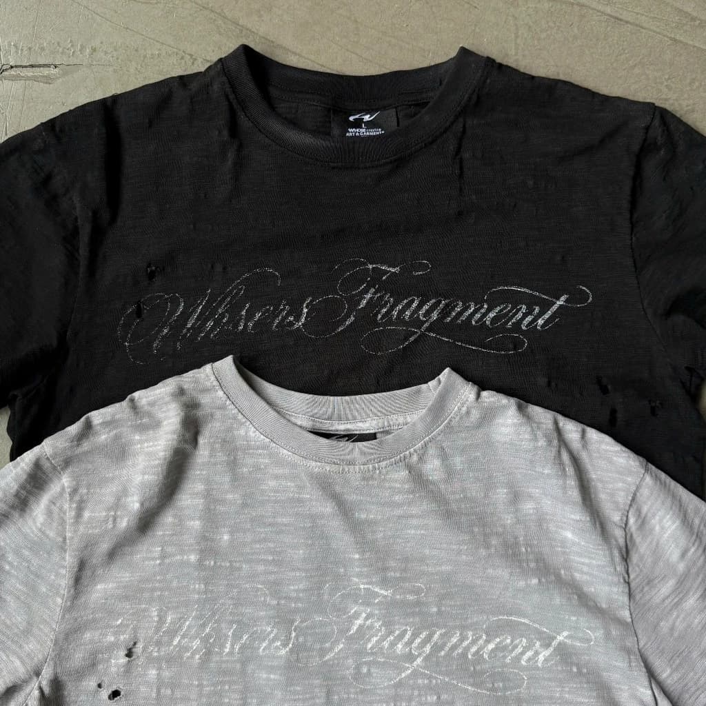 EMBER TSHIRT / Áo thun wash có mài rách in trame Whose Studio nam nữ