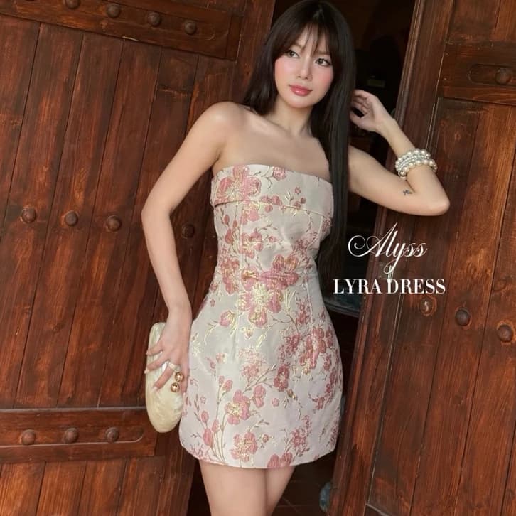 [Hoả tốc]ĐẦM LYRA DRESS- Đầm cúp ngực vải Gấm dày dặn (may 2 lớp)