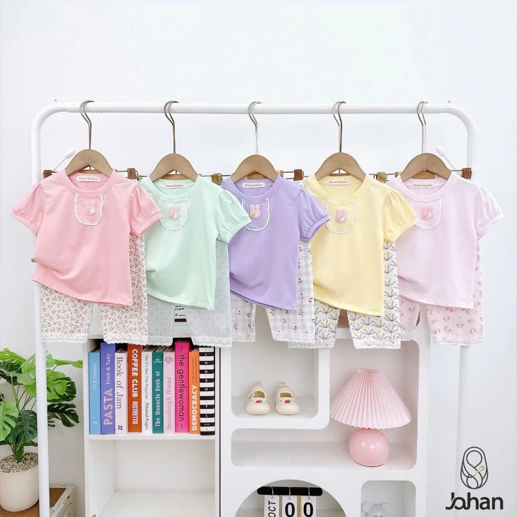 (Size 9-31kg) Bộ Tay Ngắn Quần Dài Cotton 4 chiều Ống Suông Cho Bé Gái mềm mát xinh xắn MINWOOBABY  - HÀNG LOẠI 1