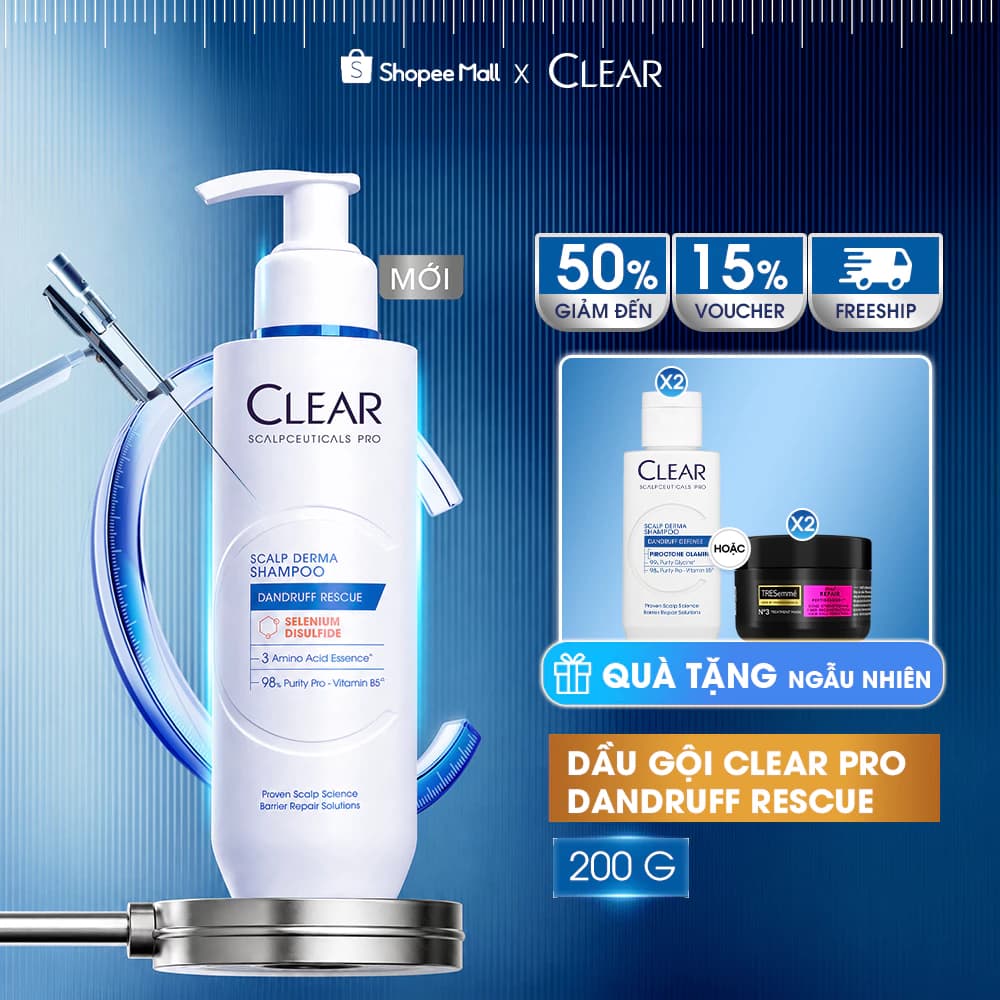 [Live] DẦU GỘI CLEAR CHUYÊN DỤNG GIÚP NGĂN NGỪA GÀU VƯỢT TRỘI, BẢO VỆ DA ĐẦU, KIỀM DẦU CHO DA ĐẦU 200G/300G