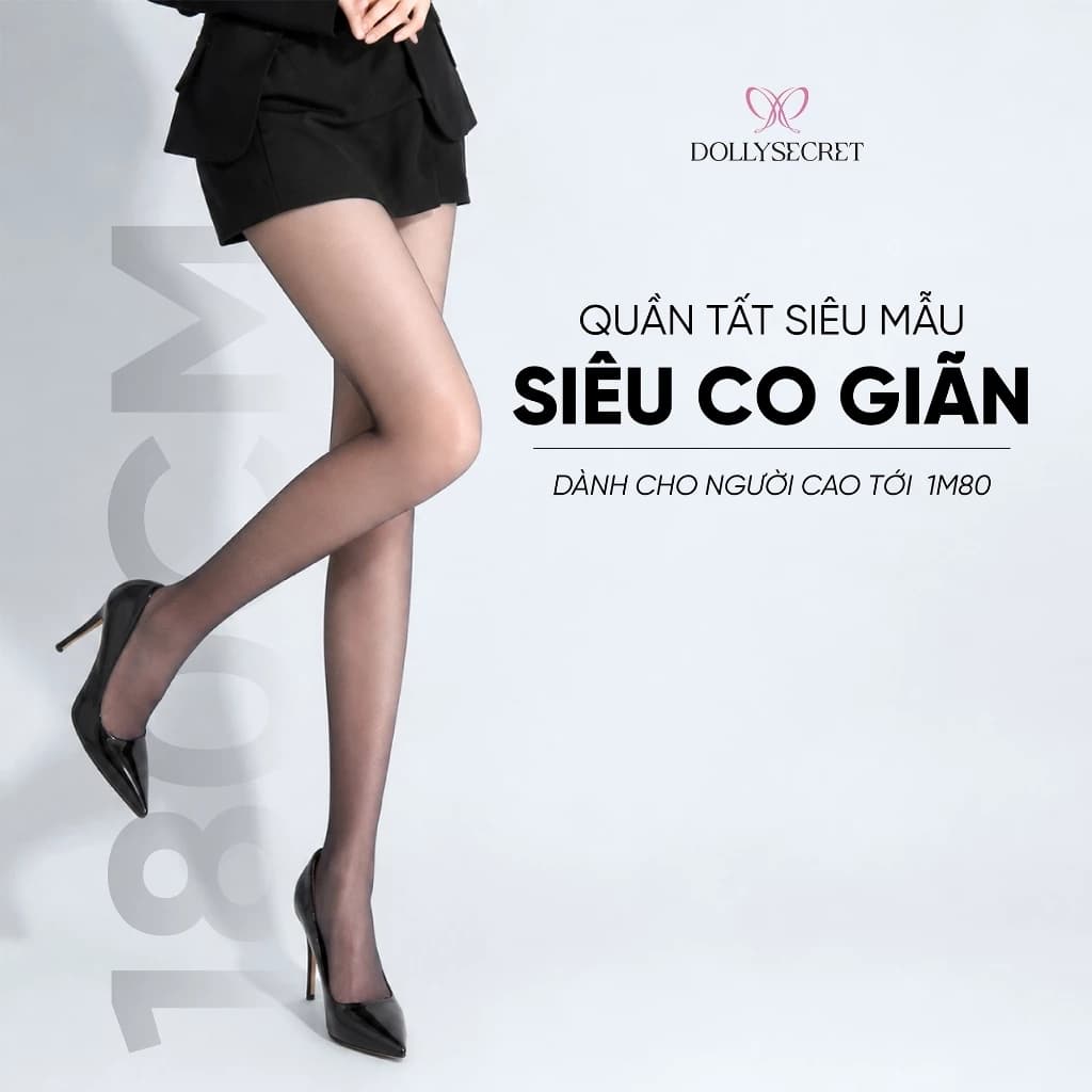 (1M62-1M78) Quần Tất Chân Dài Siêu Co Dãn DOLLY SECRET Quần Tất Cạp Đùi Thật Chân Che Khuyết Điểm T47