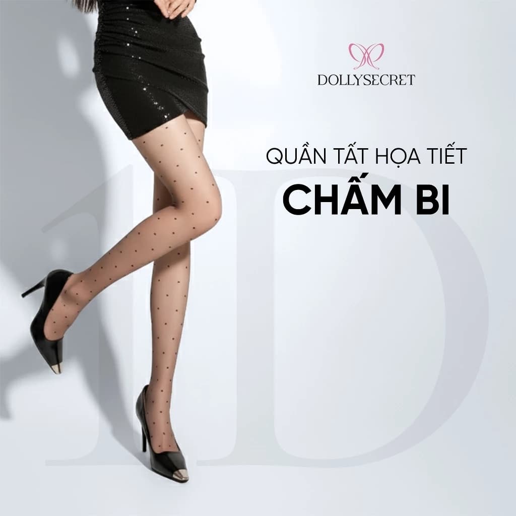Quần tất Siêu Mỏng Thời Trang DOLLYSECRET Quần Tất Họa Tiết Chấm Bi Chấm Tim T57