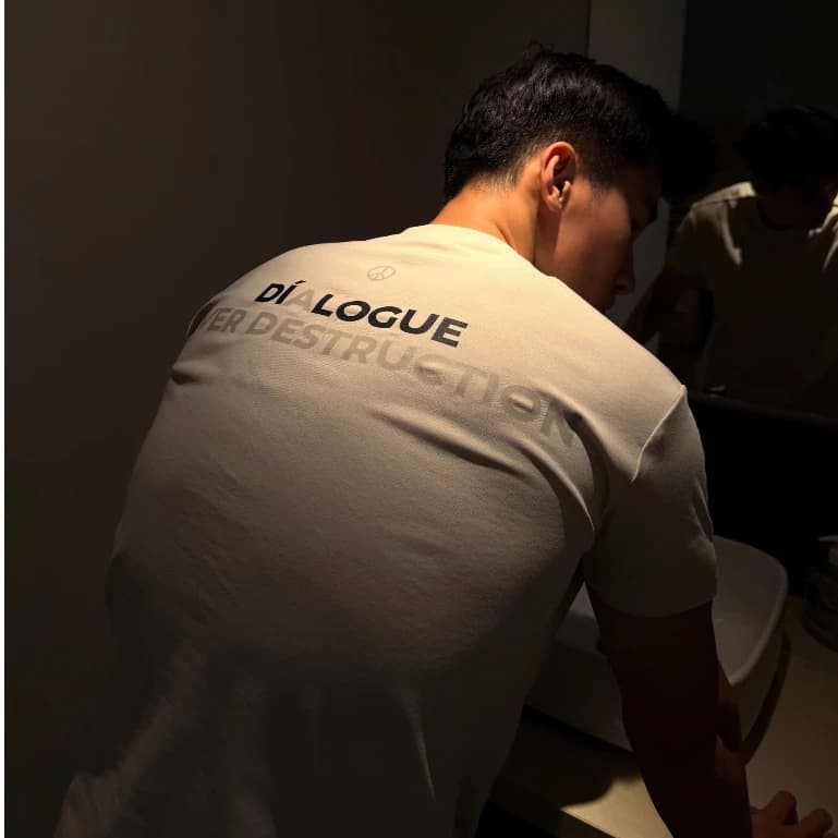 [COTTON ELASTANE] Áo Thun Cleanfit Nam Nữ Hè Mát DIALOGUE OVER DESTRUCTION Cổ Tròn Unisex Phong Cách
