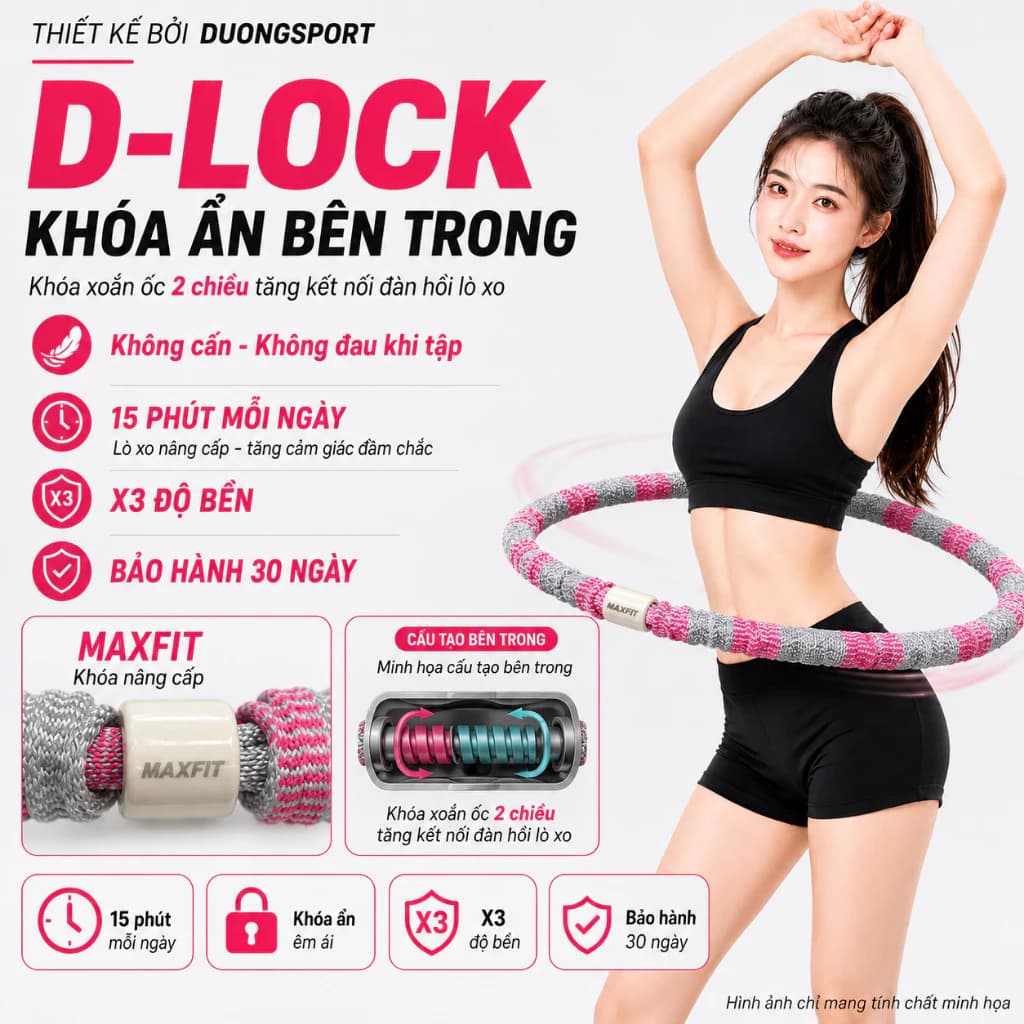 Vòng Lắc Eo Lò Xo Bọc Vải Mềm DƯƠNGSPORT Tập Thể Dục, Tập Gym, Tập Yoga Tại Nhà 1,5kg 2kg 2,5kg