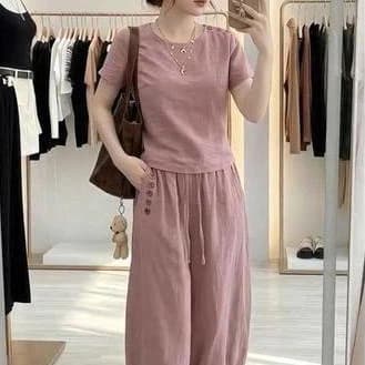 Bộ tay cộc quần dài chất đũi S1