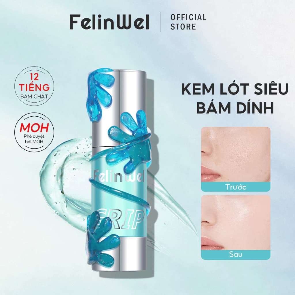 FelinWel Kem Lót Bám Dính Dưỡng Ẩm Dạng Gel, Kiểm Soát Dầu Lâu Trôi, Mỏng Nhẹ Thuần Chay, 30ml/22ml [MOH Phê Duyệt]
