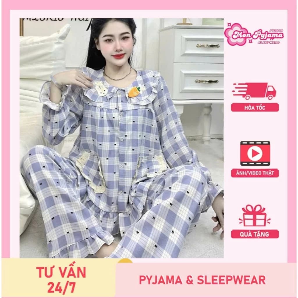 Đồ bộ nữ đồ mặc nhà, đồ ngủ nữ dễ thương, đồ xinh đũi tiểu thư cao cấp nhiều họa tiết hottrend [13].