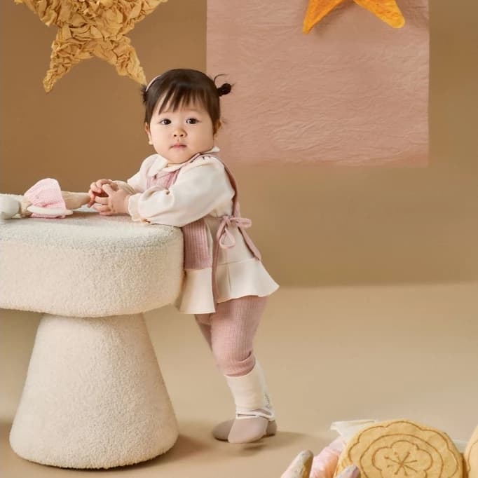 Nous Baby Bộ dài tay thu đông phối gile thêu thỏ xinh xắn cách điệu co giãn mềm cho bé gái từ 8.5-15kg BST T9