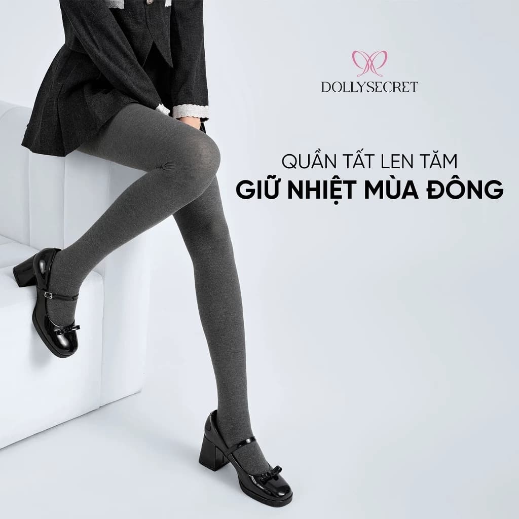 Quần Tất Len Tăm OOTD Giữ Nhiệt DOLLYSECRET Công Nghệ Heattech T54