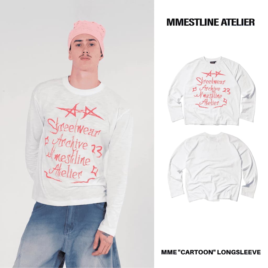 Áo Longsleeve MMESTLINE "CARTOON" Form Regular Fit Chất Vải Slub Cotton