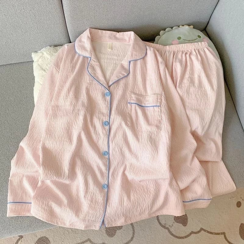 [Sẵn] Bộ ngủ pyjama nữ áo dài quần dài mặc nhà nhiều hoạ tiết thoáng mát 711