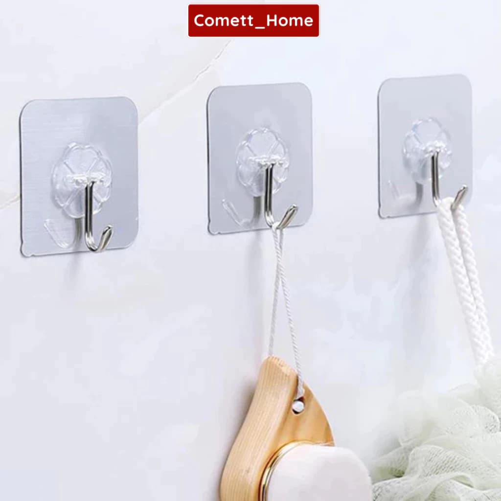 Quà Tặng Đơn Hàng 69K - Móc Dán Treo Tường Trong Suốt Chịu Lực Tốt Kích Thước 6 x 6 cm