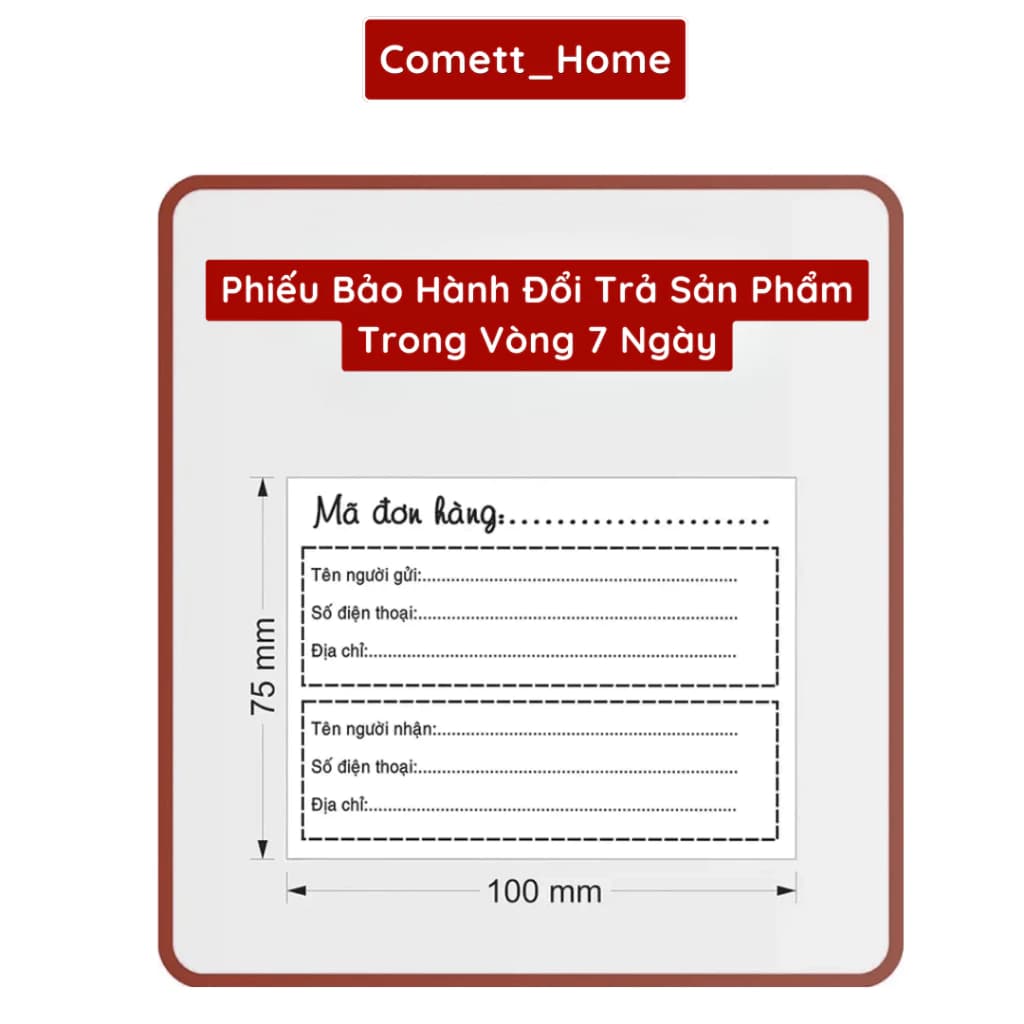 Phiếu Bảo Hành Đổi Trả Miễn Phí 7 Ngày Sản Phẩm Móc dán tường đại size to