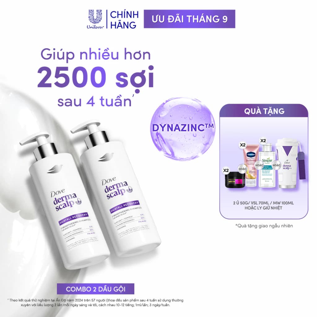 [MỚI] Combo 2 Dầu Gội Dove Derma Scalp Giảm rụng & Giúp tóc Phồng Dày/ Giúp Kiềm Dầu Nhờn/ Sạch Gàu & Tóc Mềm Mượt 350G