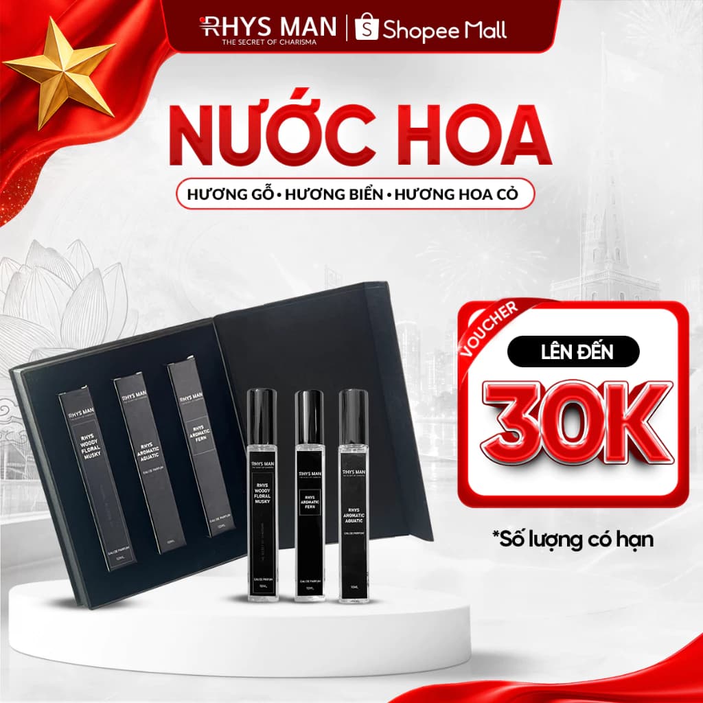 Nước hoa nam Rhys Man lịch lãm, đẳng cấp, lưu hương tới 12h 10ml/chai