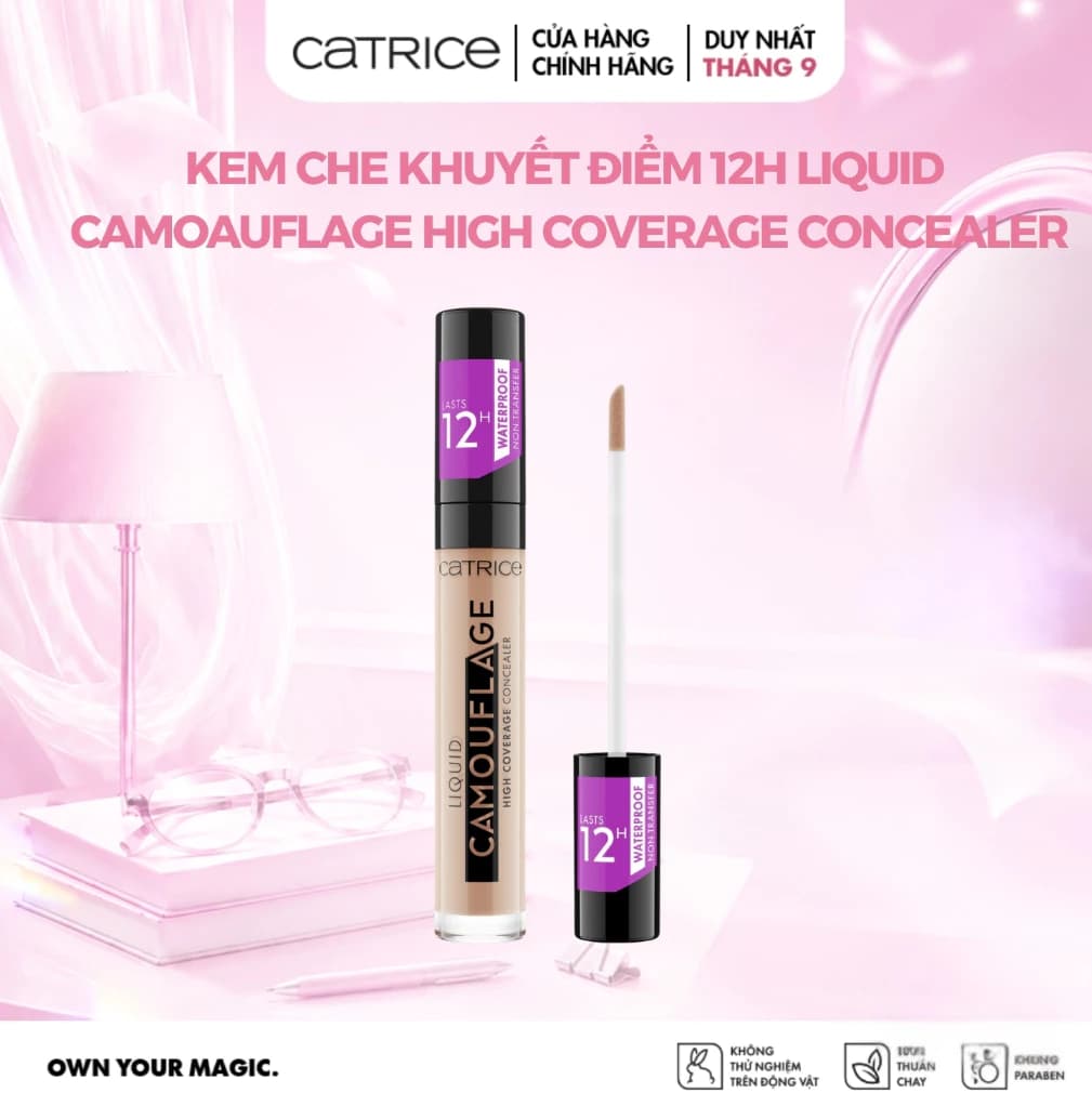 Kem che khuyết điểm dạng lỏng Catrice Liquid Camouflage High Coverage Concealer che phủ tốt giữ màu 12h 5ml