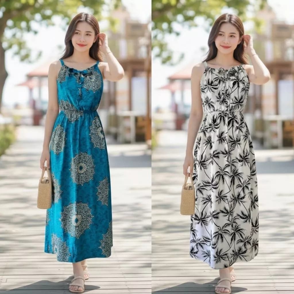 Váy maxi dài cổ yếm giá rẻ (ảnh và video)