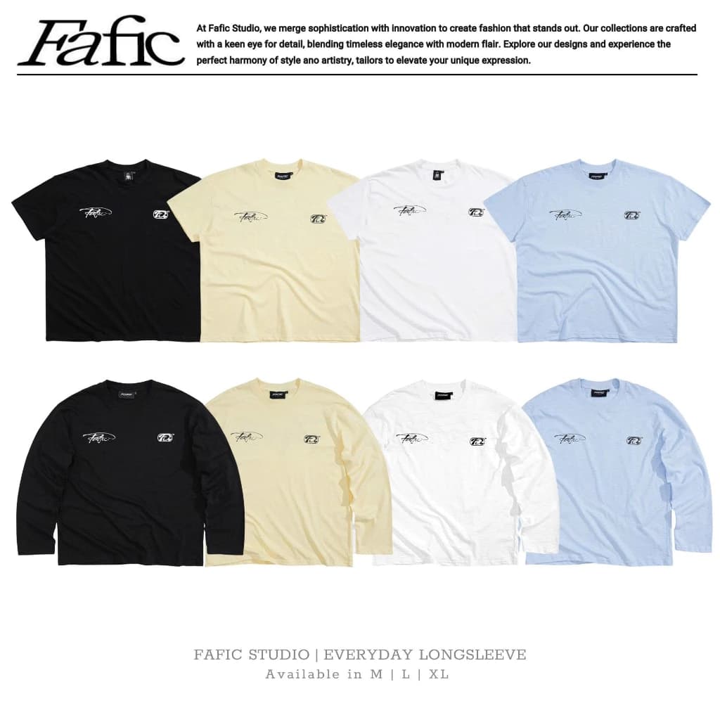 Áo thun tay dài Longsleeve FAFIC EVERYDAY TEE cho nam nữ vải XƯỢC Mềm Mịn Thoáng Mát UNISEX